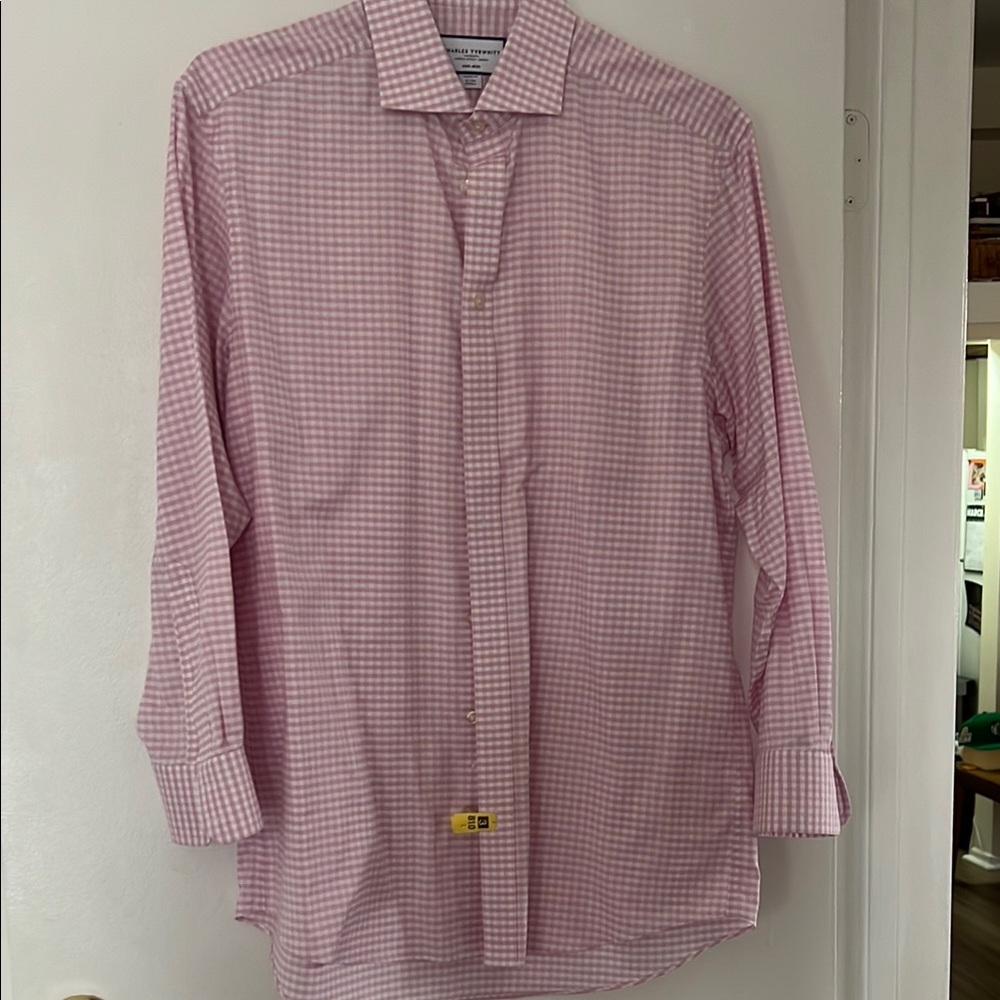 Charles Tyrwhitt Pink Dress Shirt with Gingham Pattern